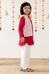 Risa Dreamworld_Red Chanderi Embroidery Butti Jacket And Pant Set _Online_at_Aza_Fashions