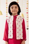 Buy_Risa Dreamworld_Red Chanderi Embroidery Butti Jacket And Pant Set _Online_at_Aza_Fashions