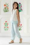 Risa Dreamworld_Off White Chanderi Embroidery, Tassels Rasbhari Top And Trouser Set _at_Aza_Fashions