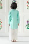 Shop_Risa Dreamworld_Aqua Muslin Embroidery Mint Kurta Set _at_Aza_Fashions