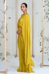 Shop_Ellemora Fashions_Yellow Crepe Embroidery Boat Neck Citrus Chic Dress 