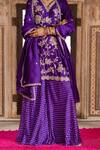 Buy_Pink City By Sarika_Purple Silk, Embroidery, Zari Floral Pattern Kurta Sharara Set 