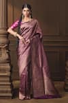 Buy Vishwa By Pinki Sinha Purple Silk, Brocade Zari Banarasi Saree With Running Blouse Piece at Aza Fashions Buy_Vishwa By Pinki Sinha_Purple Silk, Brocade Zari Banarasi Saree With Running Blouse Piece _at_Aza_Fashions