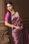 Buy Vishwa By Pinki Sinha Purple Silk, Brocade Zari Banarasi Saree With Running Blouse Piece Online at Aza Fashions Buy_Vishwa By Pinki Sinha_Purple Silk, Brocade Zari Banarasi Saree With Running Blouse Piece _Online_at_Aza_Fashions