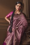Shop Vishwa By Pinki Sinha Purple Silk, Brocade Zari Banarasi Saree With Running Blouse Piece Online at Aza Fashions Shop_Vishwa By Pinki Sinha_Purple Silk, Brocade Zari Banarasi Saree With Running Blouse Piece _Online_at_Aza_Fashions