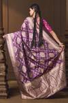 Shop_Vishwa By Pinki Sinha_Purple Silk Zari Floral Woven Saree With Running Blouse Piece _at_Aza_Fashions