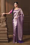 Buy Vishwa By Pinki Sinha Purple Silk, Brocade Zari, Tassels Mughal Woven Saree With Running Blouse Piece at Aza Fashions Buy_Vishwa By Pinki Sinha_Purple Silk, Brocade Zari, Tassels Mughal Woven Saree With Running Blouse Piece _at_Aza_Fashions