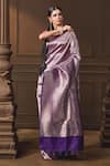 Buy Vishwa By Pinki Sinha Purple Silk, Brocade Zari, Tassels Mughal Woven Saree With Running Blouse Piece Online at Aza Fashions Buy_Vishwa By Pinki Sinha_Purple Silk, Brocade Zari, Tassels Mughal Woven Saree With Running Blouse Piece _Online_at_Aza_Fashions