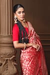 Vishwa By Pinki Sinha_Red Silk Zari Woven Saree With Running Blouse Piece _Online_at_Aza_Fashions