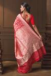 Shop_Vishwa By Pinki Sinha_Red Silk Zari Woven Saree With Running Blouse Piece _at_Aza_Fashions