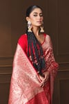 Buy_Vishwa By Pinki Sinha_Red Silk Zari Woven Saree With Running Blouse Piece _Online_at_Aza_Fashions