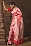 Shop_Vishwa By Pinki Sinha_Red Silk Zari Woven Saree With Running Blouse Piece _Online_at_Aza_Fashions