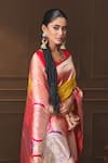 Vishwa By Pinki Sinha_Yellow Silk Zari Woven Saree With Running Blouse Piece _at_Aza_Fashions