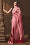 Vishwa By Pinki Sinha_Pink Silk Zari Forest Woven Saree With Running Blouse Piece _Online_at_Aza_Fashions