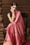 Buy_Vishwa By Pinki Sinha_Pink Silk Zari Forest Woven Saree With Running Blouse Piece _Online_at_Aza_Fashions