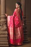 Shop_Vishwa By Pinki Sinha_Pink Silk Zari Banarasi Saree With Running Blouse Piece _at_Aza_Fashions