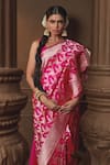 Buy Vishwa By Pinki Sinha Pink Silk Zari Banarasi Saree With Running Blouse Piece Online at Aza Fashions Buy_Vishwa By Pinki Sinha_Pink Silk Zari Banarasi Saree With Running Blouse Piece _Online_at_Aza_Fashions