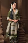 Shop_Vishwa By Pinki Sinha_Green Silk Zari, Embroidery Banarasi Saree With Running Blouse Piece _Online_at_Aza_Fashions