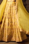 Vishwa By Pinki Sinha_Yellow Silk, Organza Zari, Embroidery Banarasi Lehenga With Dupatta _Online_at_Aza_Fashions