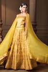 Shop_Vishwa By Pinki Sinha_Yellow Silk, Organza Zari, Embroidery Banarasi Lehenga With Dupatta _at_Aza_Fashions