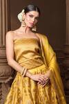 Vishwa By Pinki Sinha_Yellow Silk, Organza Zari, Embroidery Banarasi Lehenga With Dupatta _at_Aza_Fashions