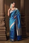 Vishwa By Pinki Sinha_Blue Silk Zari Banarasi Saree With Running Blouse Piece _Online_at_Aza_Fashions