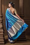 Shop_Vishwa By Pinki Sinha_Blue Silk Zari Banarasi Saree With Running Blouse Piece _at_Aza_Fashions