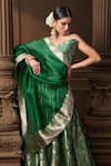Buy_Vishwa By Pinki Sinha_Green Silk, Brocade, Organza Zari, Embroidery Banarasi Lehenga With Dupatta _Online_at_Aza_Fashions