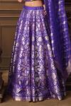 Buy_Vishwa By Pinki Sinha_Purple Silk, Brocade, Organza Zari, Lehenga Set With Unstitched Blouse Piece _Online_at_Aza_Fashions