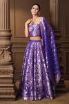 Shop_Vishwa By Pinki Sinha_Purple Silk, Brocade, Organza Zari, Lehenga Set With Unstitched Blouse Piece _Online_at_Aza_Fashions