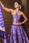 Shop_Vishwa By Pinki Sinha_Purple Silk, Brocade, Organza Zari, Lehenga Set With Unstitched Blouse Piece 