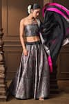Vishwa By Pinki Sinha_Black Silk, Organza Zari, Woven Lehenga Set With Unstitched Blouse Piece _Online_at_Aza_Fashions