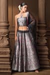 Vishwa By Pinki Sinha_Black Silk, Organza Zari, Woven Lehenga Set With Unstitched Blouse Piece _at_Aza_Fashions