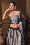 Shop_Vishwa By Pinki Sinha_Black Silk, Organza Zari, Woven Lehenga Set With Unstitched Blouse Piece 