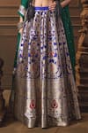 Shop_Vishwa By Pinki Sinha_Blue Silk, Organza Zari, Woven Lehenga Set With Unstitched Blouse Piece _Online_at_Aza_Fashions