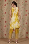 Shop_Nitisha Kashyap Official_Off White Silk, Organza Beads, Sequins, Embroidery Tie-dye Sleeveless Kurta Set _at_Aza_Fashions
