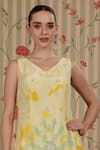 Shop_Nitisha Kashyap Official_Yellow Silk, Net Embroidery, Mirrors, Sequins, Beads, Tie-dye Kurta Pant Set _Online_at_Aza_Fashions