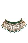 Auraa Trends Green Stones, Beads Kundan Polki And Deep Choker Set Online at Aza Fashions Auraa Trends_Green Stones, Beads Kundan Polki And Deep Choker Set_Online_at_Aza_Fashions