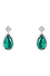Auraa Trends_Silver Plated Crystals, Diamond-cut Zircon Necklace Set With Teardrop Pendant _Online_at_Aza_Fashions