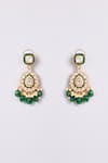 Auraa Trends_Green Gemstones, Pearls Kundan And Embellished Necklace Set _Online_at_Aza_Fashions