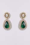 Auraa Trends_Green Stones Two-tone Kundan Polki And Necklace Set _Online_at_Aza_Fashions