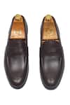 Shop_Domani_Brown Palermo Leather Penny Slip-on Loafers _Online_at_Aza_Fashions