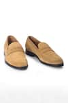 Buy_Domani_Beige Palermo Suede Penny Slip-on Loafers _at_Aza_Fashions