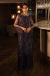 Esha L Amin_Purple Georgette Plain Pant _Online_at_Aza_Fashions