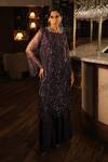 Buy_Esha L Amin_Purple Georgette Plain Pant _at_Aza_Fashions