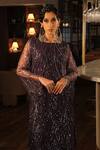 Buy_Esha L Amin_Purple Georgette Plain Pant _Online_at_Aza_Fashions