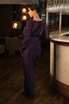 Shop_Esha L Amin_Purple Crepe Knotted Sarong Skirt _at_Aza_Fashions