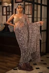 Buy_Esha L Amin_Beige Crepe Bandeau Neck Knotted Strapless Bralette _at_Aza_Fashions