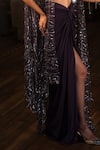 Esha L Amin_Purple Crepe Sweetheart Neck Knotted Strapless Bralette _Online_at_Aza_Fashions