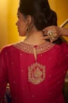 Hirika & Dhruti_Red Silk, Organza Embroidery, Sequins, Beads Dori Tikki Work Anarkali And Dupatta _at_Aza_Fashions